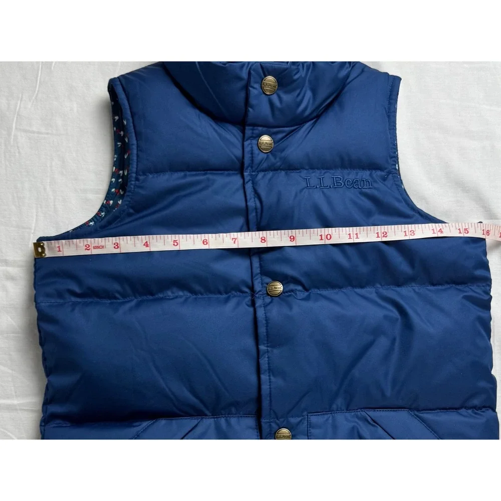 LL Bean Boys Down Field Vest 6X/7 Blue DownTek Water Repellent Puffer 518297 NEW